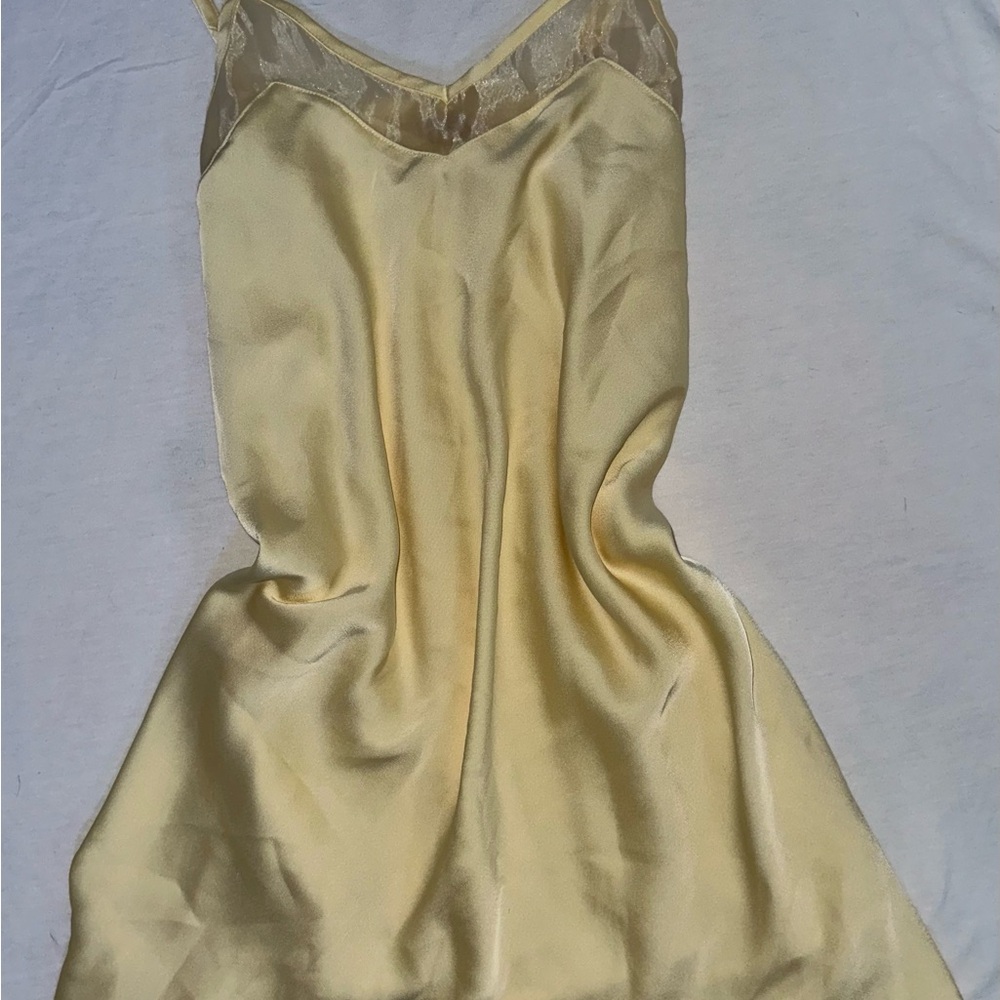 Elegant Yellow Satin Nightgown
